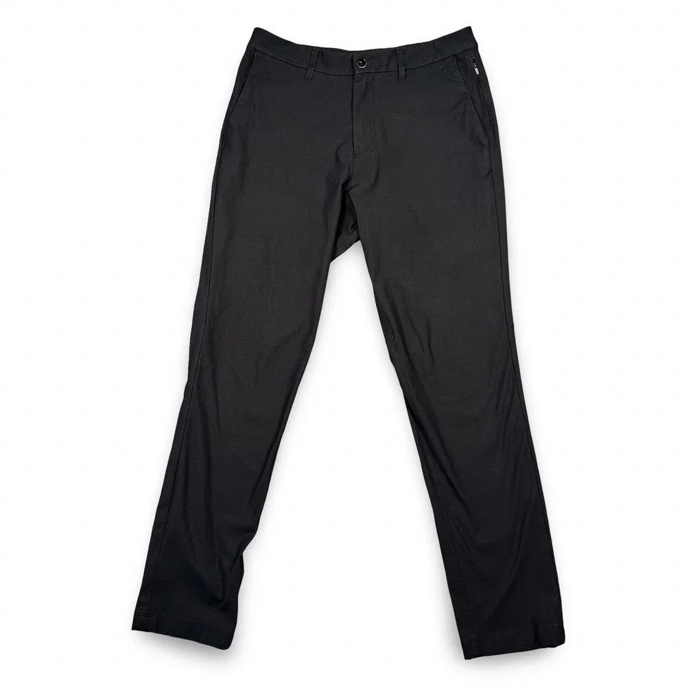 Lululemon Commission Pant Slim Warpstreme Mens 34x31 Black Stretch Travel Chino - Picture 2 of 11